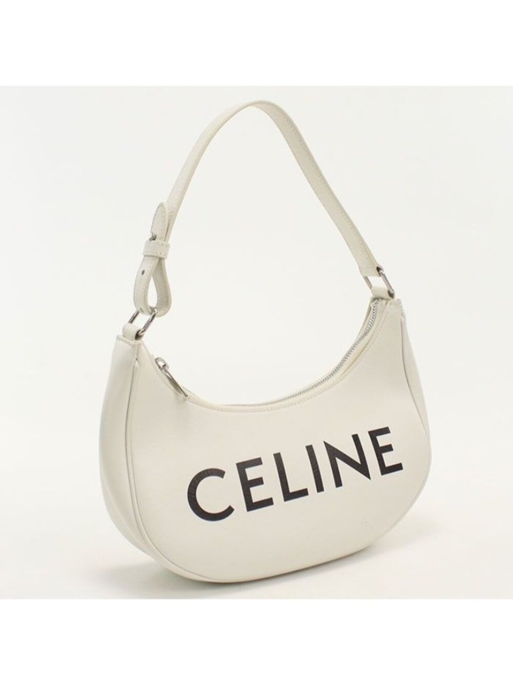 Celine Ava Leather Shoulder Bag White